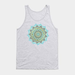 Cyan & Golden Yellow Sunny Skies Medallion Tank Top